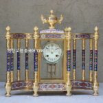 유럽 ​​및 미국 복고풍 탁상 시계 창의적인 진자 시계 거실 벽난로 클루아조네 에나멜 금도금 기계식 시계 - 이미지 5