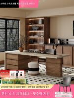 플러시 아일랜드 테이블 식탁 통합 가정용 소형 아파트 트라버틴 록 플레이트 플랫 가이드 테이블 바 주방 고급 다운턴