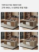 플러시 아일랜드 테이블 식탁 통합 가정용 소형 아파트 트라버틴 록 플레이트 플랫 가이드 테이블 바 주방 고급 다운턴 - 이미지 3