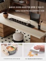 플러시 아일랜드 테이블 식탁 통합 가정용 소형 아파트 트라버틴 록 플레이트 플랫 가이드 테이블 바 주방 고급 다운턴 - 이미지 4