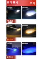 12V 노란색, 흰색 및 파란색 3개 광원 핸드헬드 라이트 레이저 캐논 LED 줌 100W 강력한 빛 매우 밝은 야외 낚시 조명 - 이미지 3