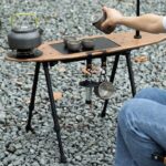 야외 비행 물고기 테이블 스케이트보드 테이블 캠핑 휴대용 접이식 다리 티 트레이 스토브 다기능 전술 테이블 높이 조절 가능 - 이미지 3