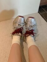 치오2nd 난펑 캐주얼화 운동화 여성화 2024년 신상 봄 가을 두꺼운 밑창 키높이 아빠화 - 이미지 3