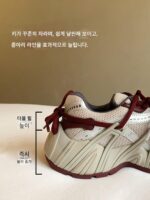 치오2nd 난펑 캐주얼화 운동화 여성화 2024년 신상 봄 가을 두꺼운 밑창 키높이 아빠화 - 이미지 4