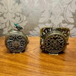 운명의 집 유럽 복고풍 철제 시계 에나멜 색상 벽돌 간단한 테이블 시계 미니 시계 장식 장식품 - 이미지 2