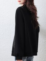 9월 모모 대형 여성용 블랙 슬림 재킷 여성 봄 가을 2025 신상품 살짝 뚱뚱한 mm 인기 재킷 상의 - 이미지 4