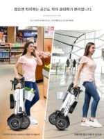 이동식 배터리 경량 접이식 2인승 전기 자동차 휴대용 소형 경량 미니 3륜 전기 여행 - 이미지 4