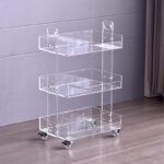 아크릴 수납 랙 트롤리 컬러풀한 투명 바닥 커피 테이블 거실 서랍 이동식 다층 수납 사이드 테이블 - 이미지 3