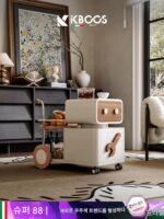 이탈리아 미니멀리스트 크리에이티브 트롤리 사이드 테이블 디자이너 거실 소형 아파트 소파 수납 사이드 캐비닛 이동식 사이드 테이블