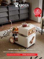 이탈리아 미니멀리스트 크리에이티브 트롤리 사이드 테이블 디자이너 거실 소형 아파트 소파 수납 사이드 캐비닛 이동식 사이드 테이블 - 이미지 2