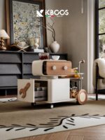 이탈리아 미니멀리스트 크리에이티브 트롤리 사이드 테이블 디자이너 거실 소형 아파트 소파 수납 사이드 캐비닛 이동식 사이드 테이블 - 이미지 3