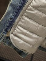 퀼팅 따뜻한 데님 재킷 남성 2025년 신상품 가을 겨울 트렌디 플러스 벨벳 두꺼워진 남성 캐주얼 작업 재킷 - 이미지 4