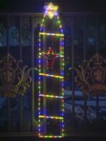 크리스마스 휴일 장식 조명 사다리 조명 산타 클로스 등반 사다리 조명 크리스마스 트리 벽 방수 장식 조명 - 이미지 3