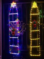 크리스마스 휴일 장식 조명 사다리 조명 산타 클로스 등반 사다리 조명 크리스마스 트리 벽 방수 장식 조명 - 이미지 5