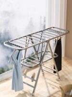 독일식 옷 건조대 발코니 홈 바닥형 스테인리스 스틸 건조대 실내 접이식 옷 건조 이불 유물