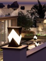 태양광 기둥 조명 모던 심플 조경 빌라 안뜰 벽 게이트 조명 디자이너 야외 방수 조명 - 이미지 2