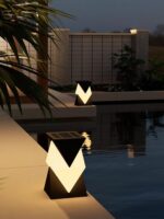 태양광 기둥 조명 모던 심플 조경 빌라 안뜰 벽 게이트 조명 디자이너 야외 방수 조명 - 이미지 4