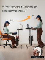 OCCcity 리프팅 데스크 앤틱 솔리드 우드 가정용 이동식 소형 침대 옆 탁자 어린이용 쓰기 공부 테이블 - 이미지 2