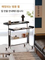 OCCcity 리프팅 데스크 앤틱 솔리드 우드 가정용 이동식 소형 침대 옆 탁자 어린이용 쓰기 공부 테이블 - 이미지 5