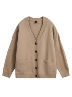 오공은 상품 레트로 일본식 느긋한 스타일 카디건 V넥 스웨터 남녀 가을 느슨한 커플 캐주얼 스웨터 - 이미지 5