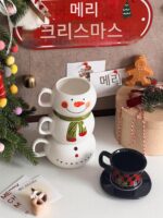 시우 크리스마스 머그 세라믹 컵 선물 상자 세트 여자친구와 친구를 위한 깜짝 선물 실용적 고급 - 이미지 5