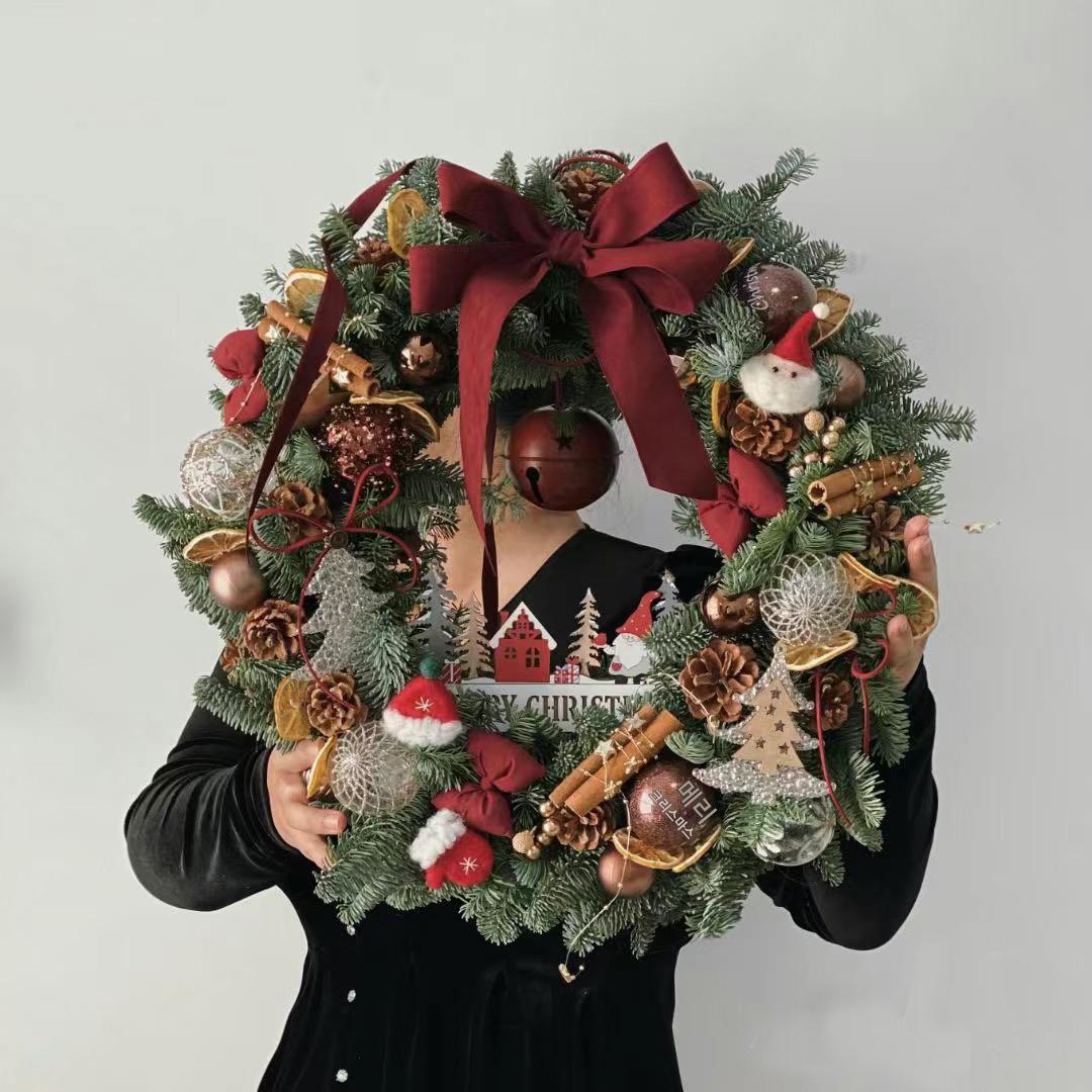 main_849153713853_0 2025년 신축 거실 크리스마스 장식 화환 문 걸이 선물 벽 장면 장식 배열 크리스마스 화환 - 이미지 1