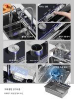 특두께 5.0mm 고급 더블 폭포 대형 싱글 슬롯 304 스테인리스 스틸 주방 고래 야채 싱크대 식기 세척기 벌집 - 이미지 3