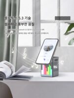 iPhone 충전기 Magsafe Apple 이어폰 iPod 무선 충전 Apple Watch 시계 LED 픽셀 시계 오디오 데스크탑 충전 스테이션을 위한 6-in-1 자석 무선 충전기 - 이미지 4