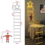 크리스마스 장식 별 계단 조명 노인 사다리 조명 줄 5개 별 야외 방수 휴일 레이아웃 사다리 조명 - 이미지 4