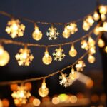 태양열 실외 조명 방수 정원 발코니 테라스 안뜰 휴일 장식 매달린 나무 작은 색깔 조명 별이 빛나는 하늘 조명 줄 - 이미지 2