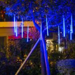 유성우 LED 조명 점멸 조명 별이 가득한 줄 조명 야외 조경 조명 매달린 나무 장식 나무 조명 매달린 조명 - 이미지 4