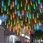 유성우 LED 조명 점멸 조명 별이 가득한 줄 조명 야외 조경 조명 매달린 나무 장식 나무 조명 매달린 조명 - 이미지 5