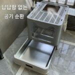스테인리스 서랍형 고양이 화장실 대형 방수 밀폐형 테이크아웃 방지 개먹이 사각형 휴대용 똥통 상단 입구 - 이미지 3
