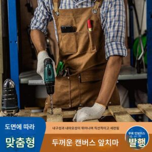 정비사, 수제 정원 가꾸기, 자동차 수리점 작업복을 위한 맞춤 로고가 새겨진 미국식 두꺼운 캔버스 남성용 앞치마