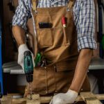 정비사, 수제 정원 가꾸기, 자동차 수리점 작업복을 위한 맞춤 로고가 새겨진 미국식 두꺼운 캔버스 남성용 앞치마 - 이미지 3