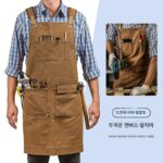 정비사, 수제 정원 가꾸기, 자동차 수리점 작업복을 위한 맞춤 로고가 새겨진 미국식 두꺼운 캔버스 남성용 앞치마 - 이미지 4