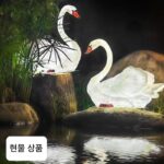LED 실외 발광 백조 램프 시뮬레이션 안뜰 경치 좋은 지역 잔디밭 풍경 동물 모양 램프 큰 흰색 거위 장식 램프 - 이미지 2