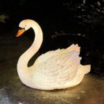 LED 실외 발광 백조 램프 시뮬레이션 안뜰 경치 좋은 지역 잔디밭 풍경 동물 모양 램프 큰 흰색 거위 장식 램프 - 이미지 3