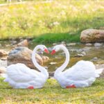 LED 실외 발광 백조 램프 시뮬레이션 안뜰 경치 좋은 지역 잔디밭 풍경 동물 모양 램프 큰 흰색 거위 장식 램프 - 이미지 5