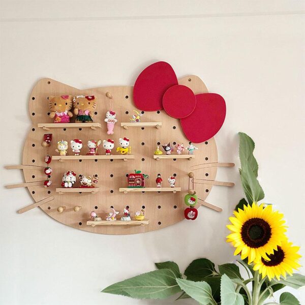 견고한 목재 천공 보드 맞춤형 고양이 디스플레이 스탠드 천공 보드 장식품 보석 스탠드 수제 디스플레이 벽 디스플레이 스탠드