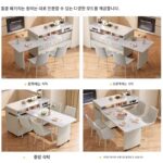 [홍콩 무료 배송] 회전식 섬 테이블 식탁 통합 이동식 텔레스코픽 크림 스타일 소형 바 주방 홈 록 - 이미지 4