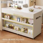 [홍콩 무료 배송] 회전식 섬 테이블 식탁 통합 이동식 텔레스코픽 크림 스타일 소형 바 주방 홈 록 - 이미지 5
