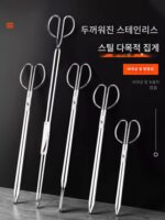 화재 집게 쓰레기 집게 스테인리스 스틸 가정용 화재 집게 화재 집게 긴 막대 긴 손잡이 쓰레기 집게 플러스 긴 화재 집게