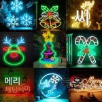 메리 크리스마스 네온 USB 장식 조명 산타클로스 크리스마스 트리 눈송이 사슴 바