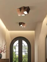 표면 장착형 메인 조명 없음 거실 조명 앤틱 월넛 색상 복도 통로 볼드 다운라이트 룸 침실 천장 조명 - 이미지 2