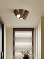 표면 장착형 메인 조명 없음 거실 조명 앤틱 월넛 색상 복도 통로 볼드 다운라이트 룸 침실 천장 조명 - 이미지 3