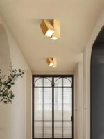 표면 장착형 메인 조명 없음 거실 조명 앤틱 월넛 색상 복도 통로 볼드 다운라이트 룸 침실 천장 조명 - 이미지 4