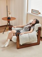 저지 아일랜드 싱글 소파 의자 미국 레트로 레이지 소파 B&B 서점 게스트 노르딕 솔리드 우드 레저 의자