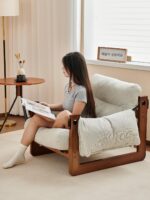 저지 아일랜드 싱글 소파 의자 미국 레트로 레이지 소파 B&B 서점 게스트 노르딕 솔리드 우드 레저 의자 - 이미지 5