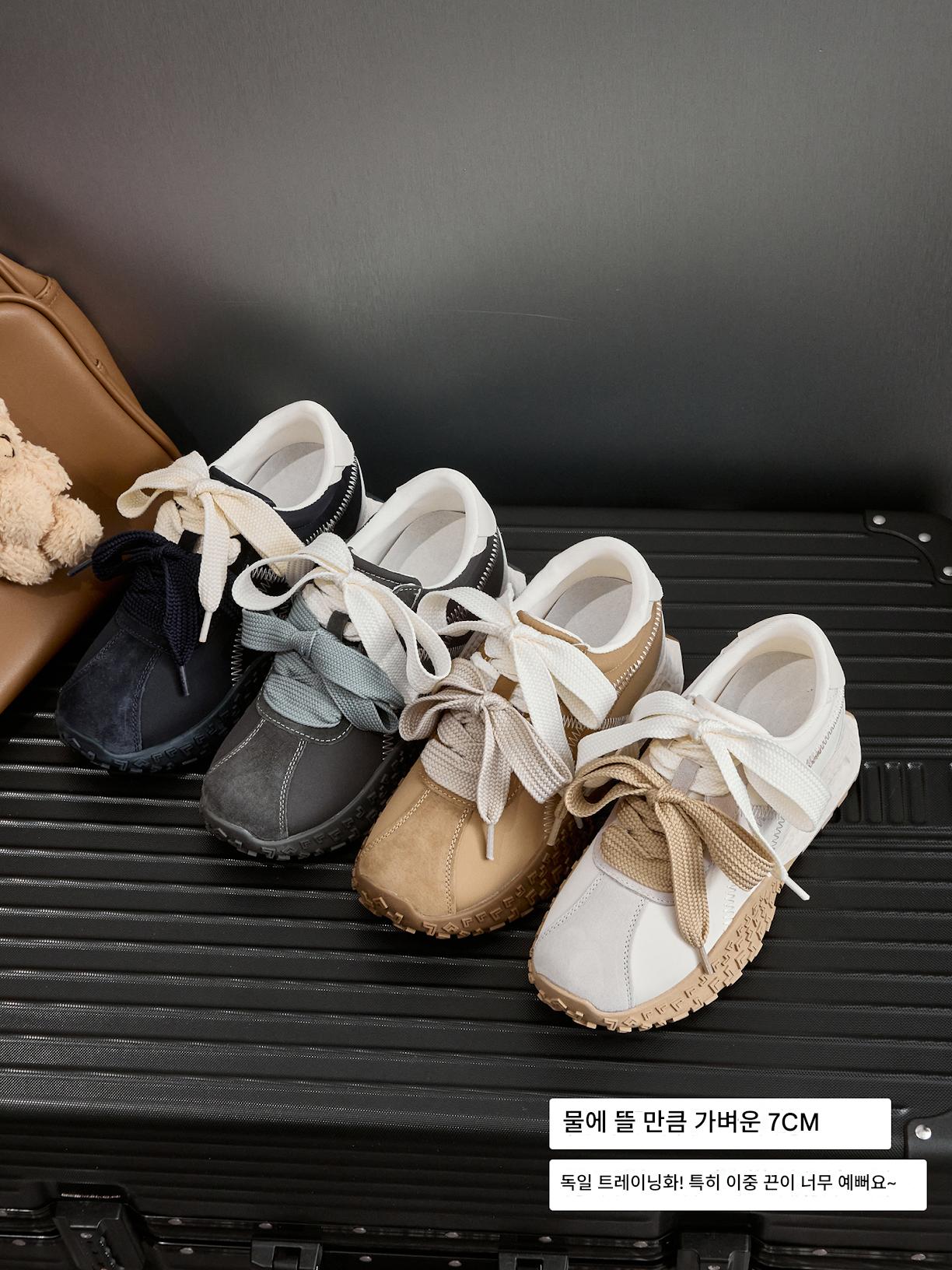 main_868564501654_0 7CM 키높이 여성화 정품가죽 두꺼운 밑창 덱순화 2025년 초봄 스타일 더블 끈 포레스트 검프화 캐주얼 운동화 - 이미지 1